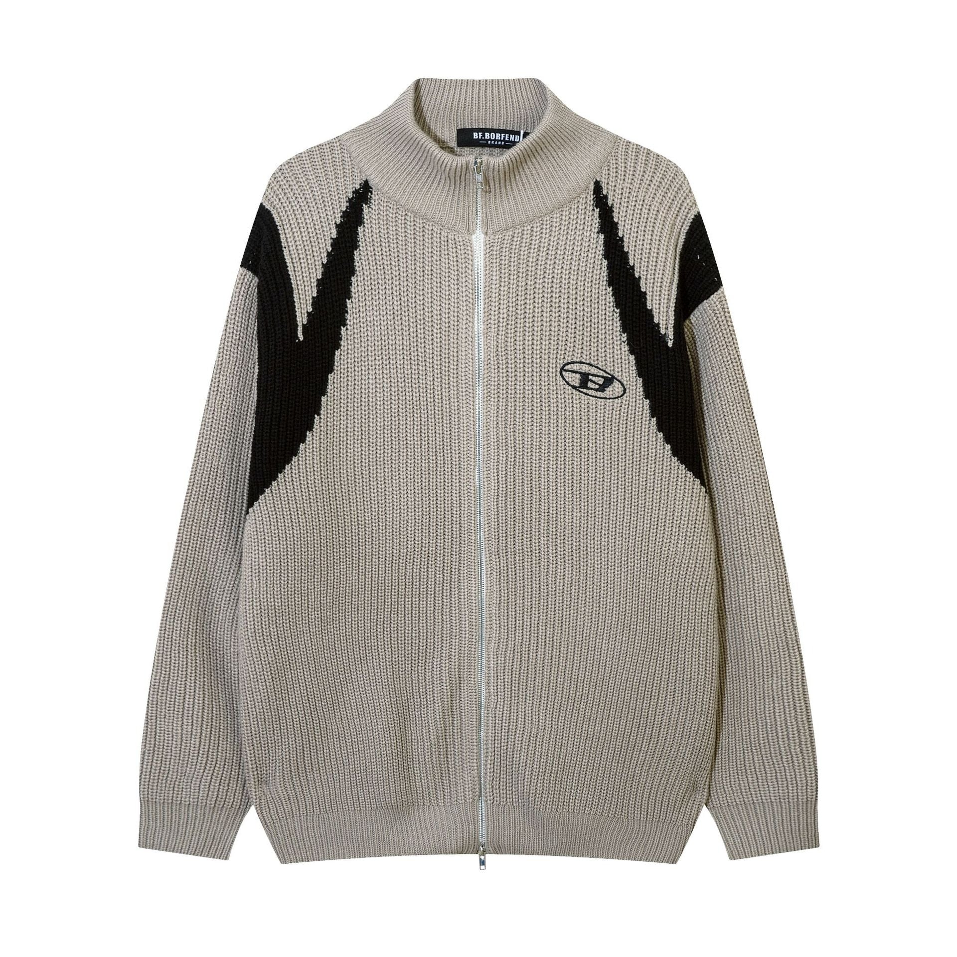 Color-Blocking Knitted Zip Jacket MB7418