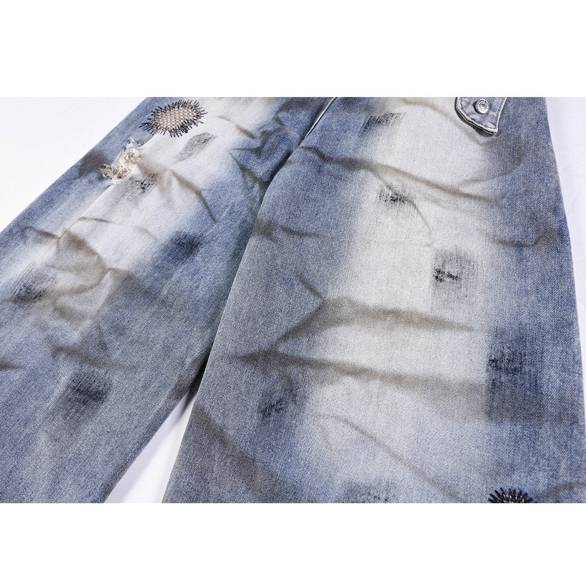 Heavy Stitch Washed Curved Jeans MB7422