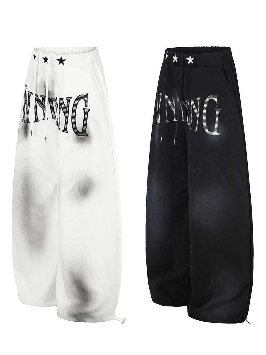 Dirty Dye Embroidered Wide Sweat Pants MB7437