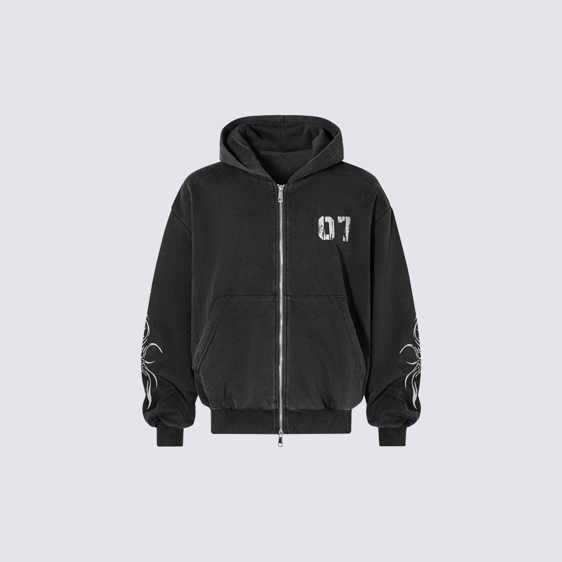 07 Graphic Hooded Zipped Parka MB7444