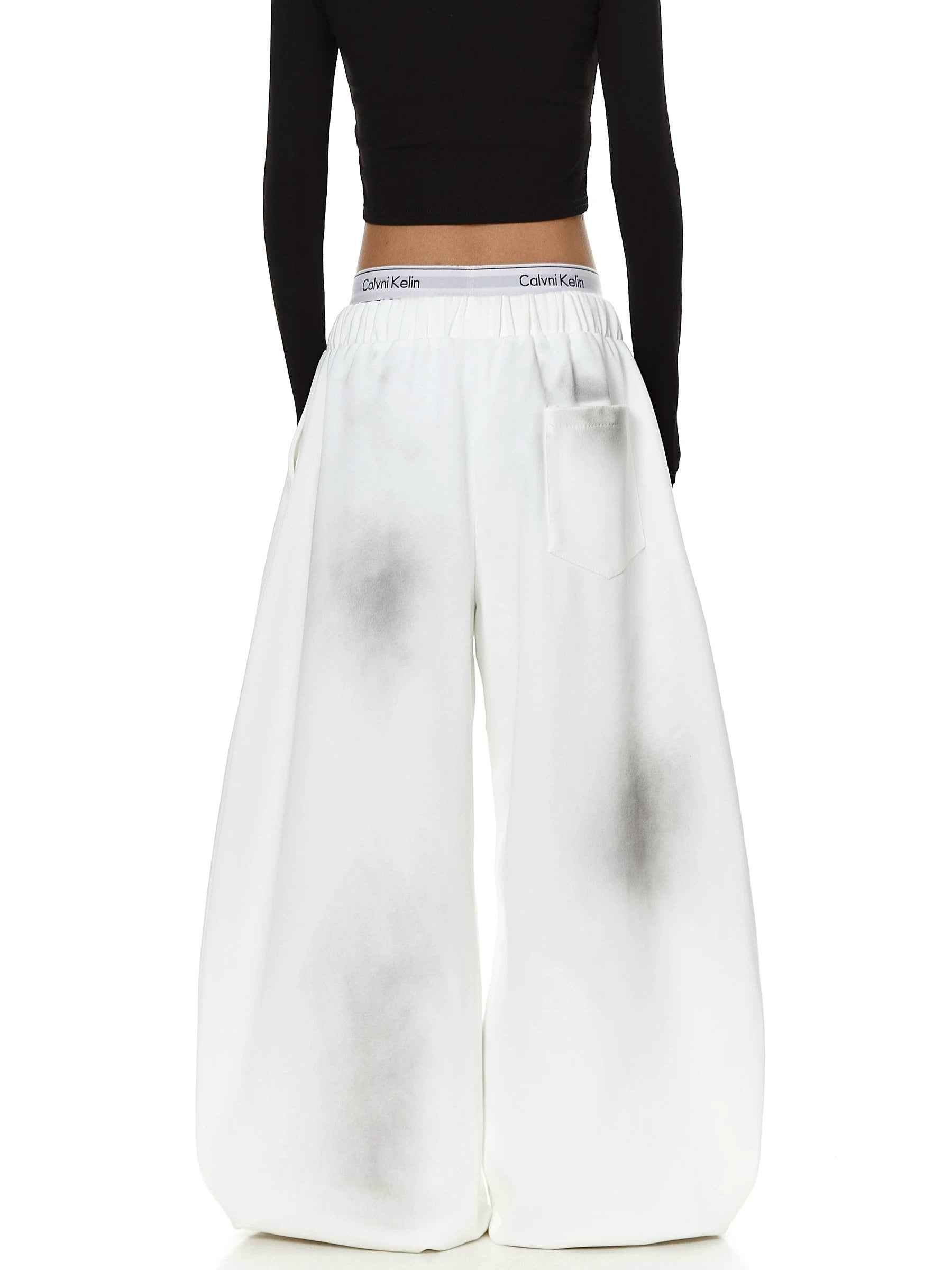 Dirty Dye Embroidered Wide Sweat Pants MB7437