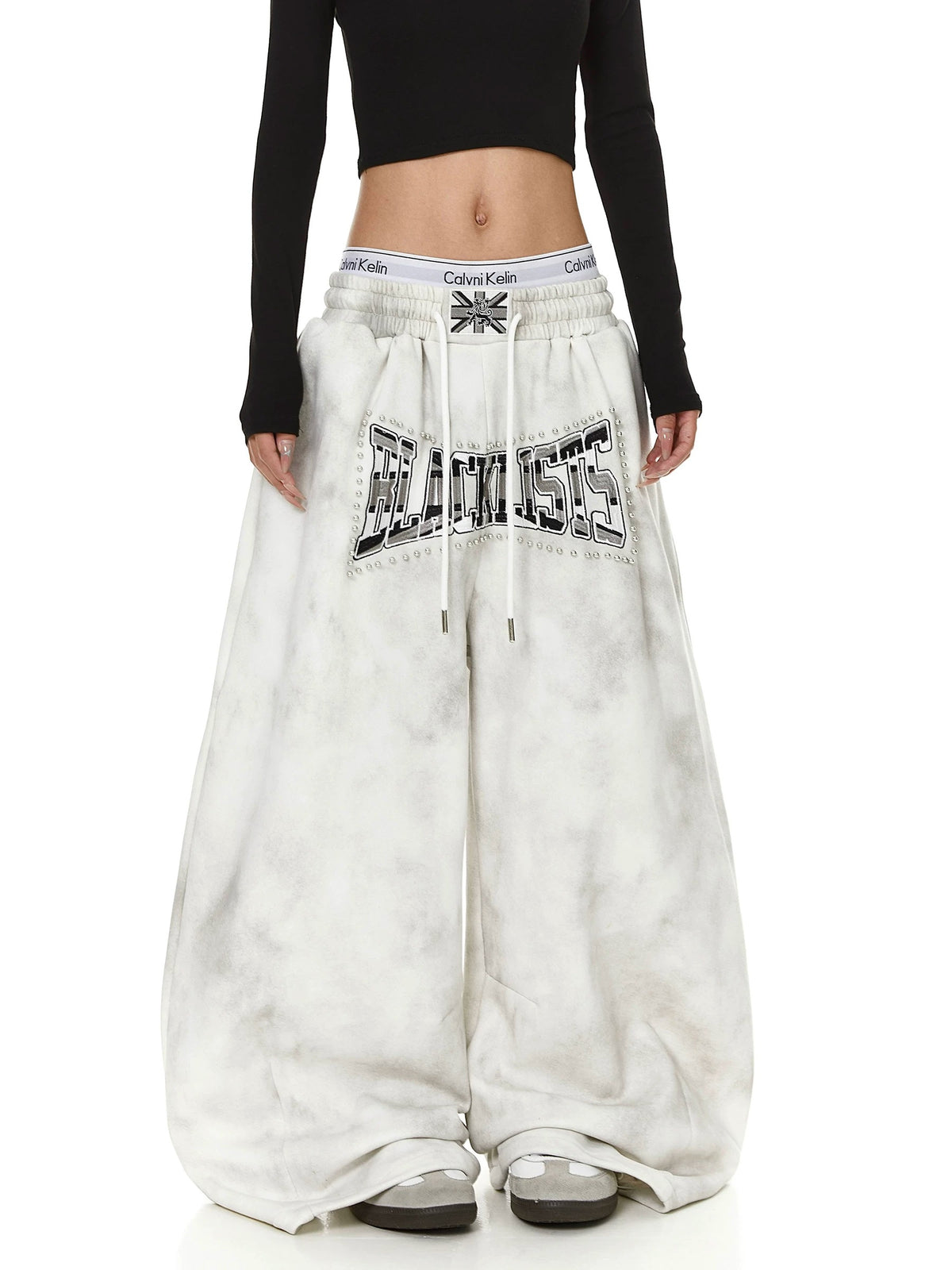 Heavy-Duty Beaded Letter Sweat Pants MB7449