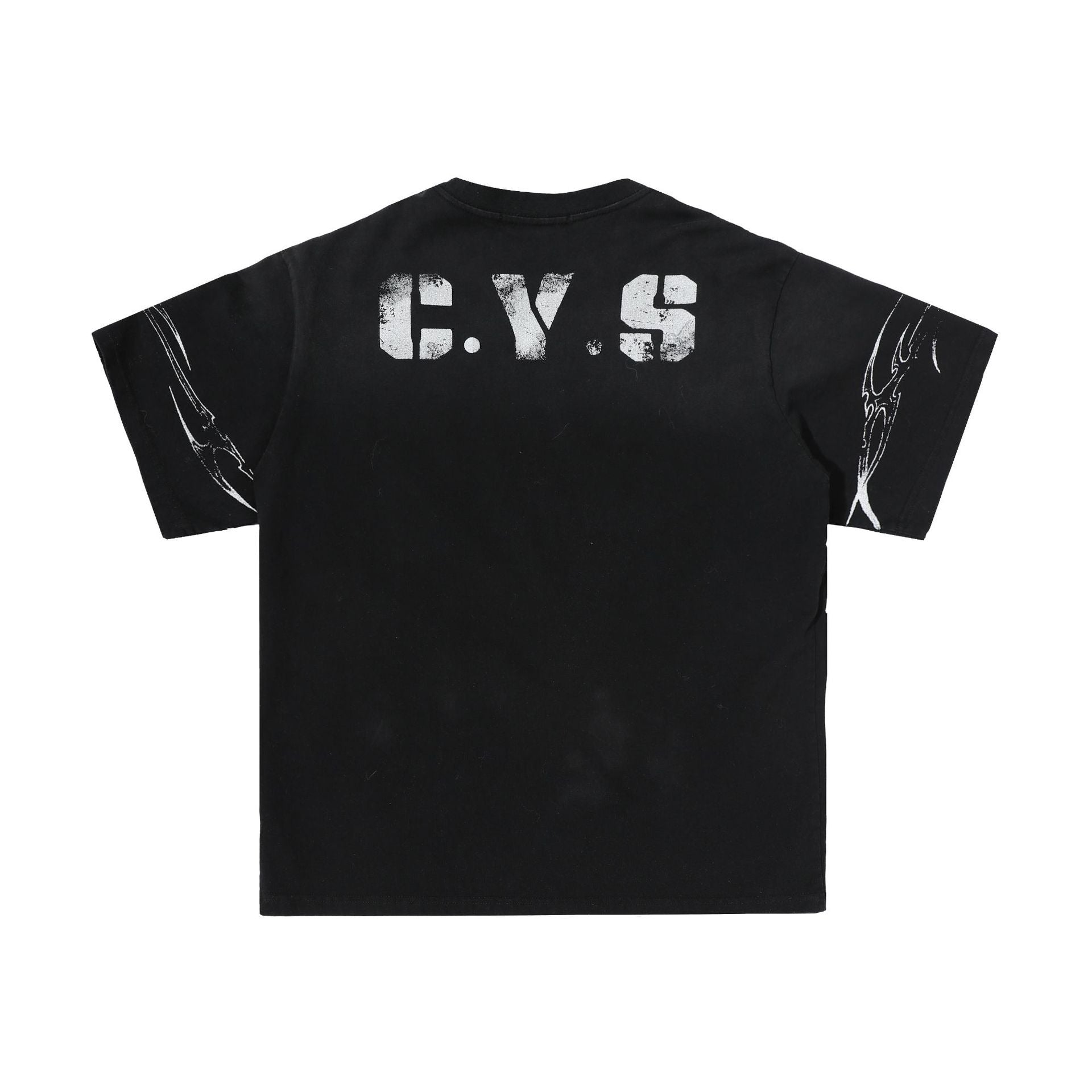 Dirty Dye Distressed Numbering Printed T-Shirt MB7415