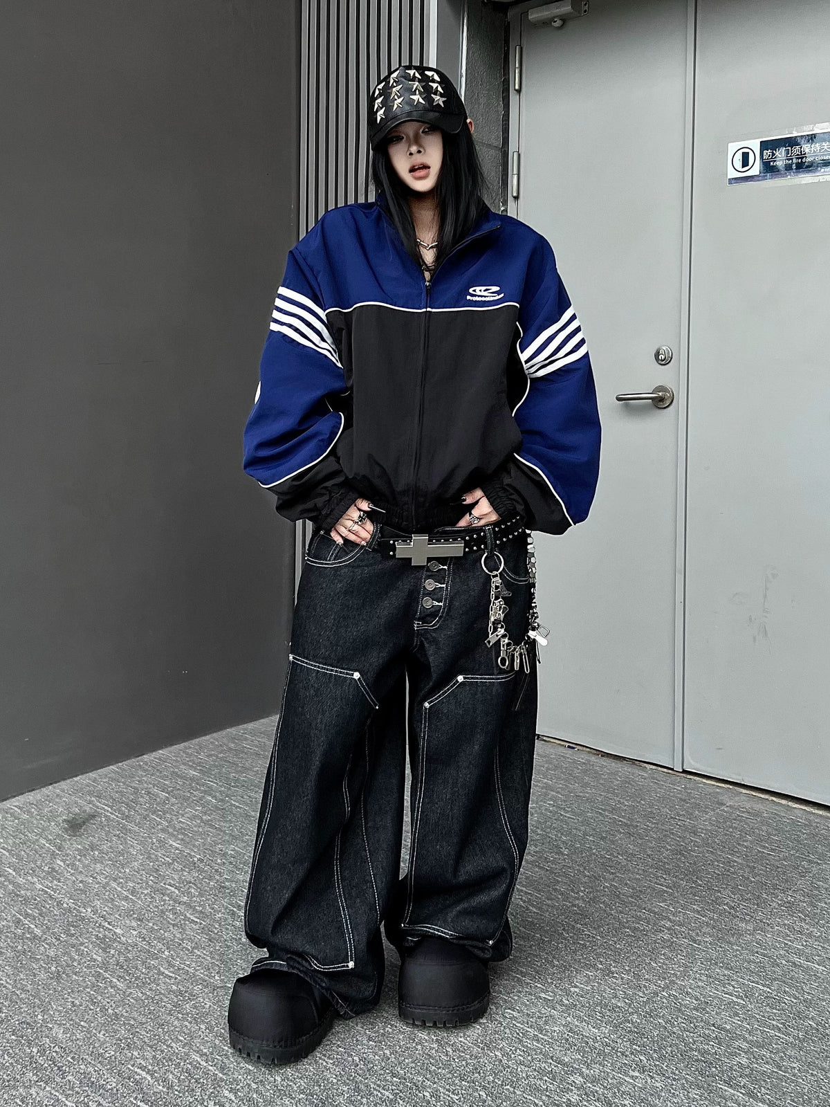 Bicolor Line Design Track Jacket MB7458
