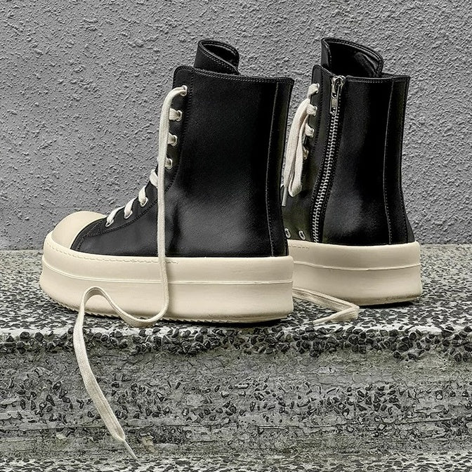 High-Top Zipper Design Lace-up Sneaker MB7429