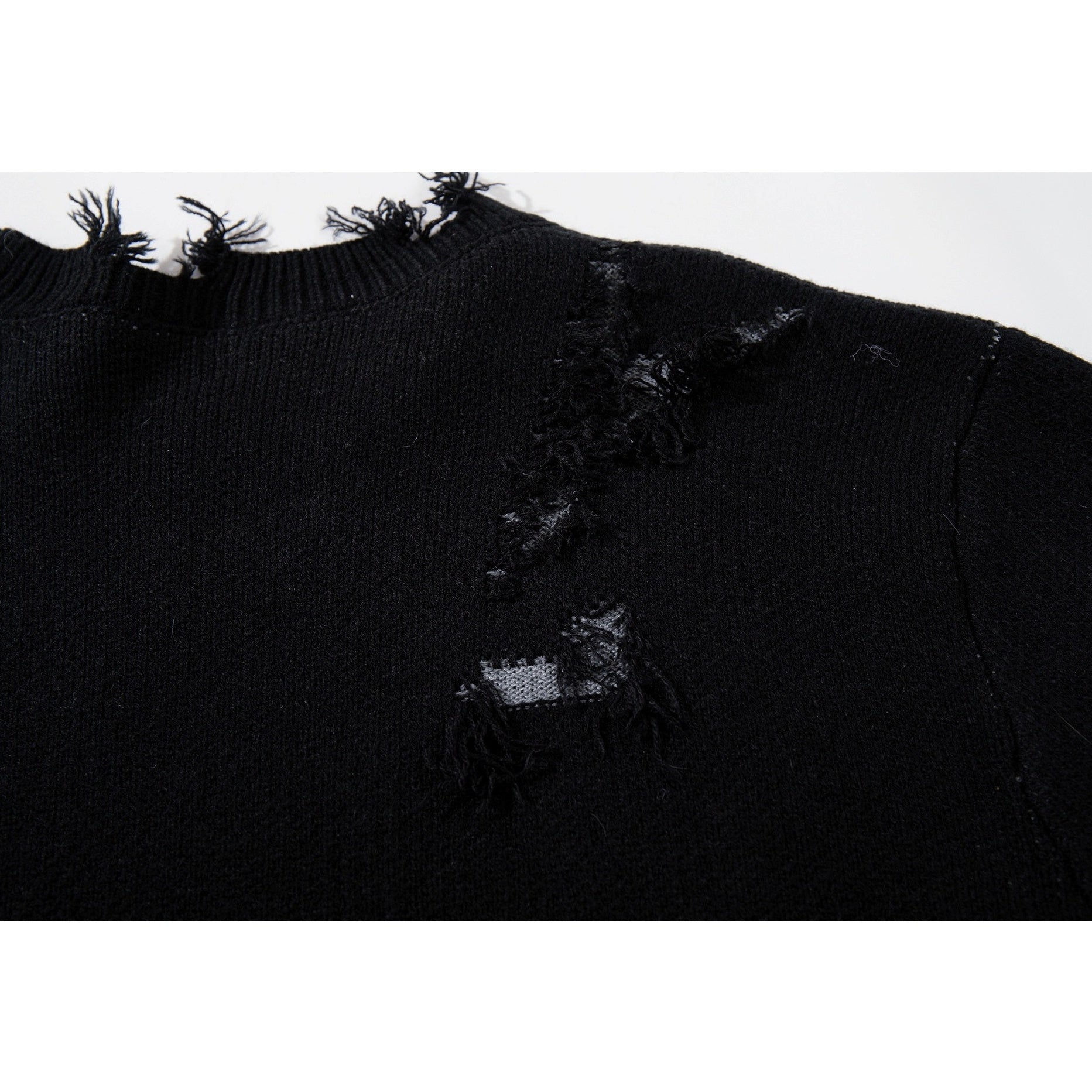 Ripped Tassel Jacquard Sweater MB7417