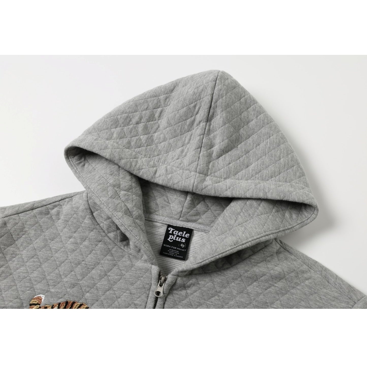 Embroidered Diamond Quilted Hoodie Jacket MB7423