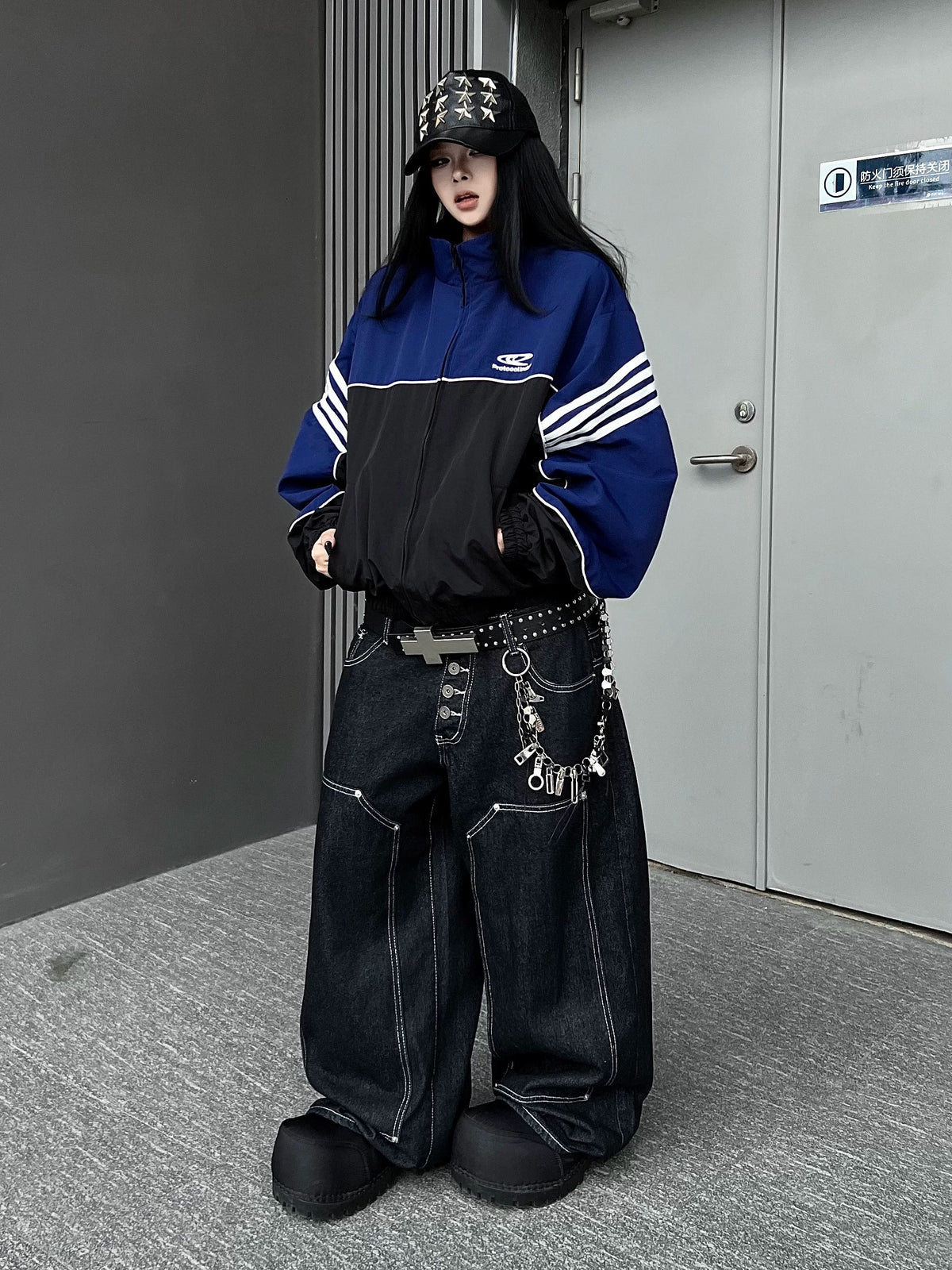 Bicolor Line Design Track Jacket MB7458