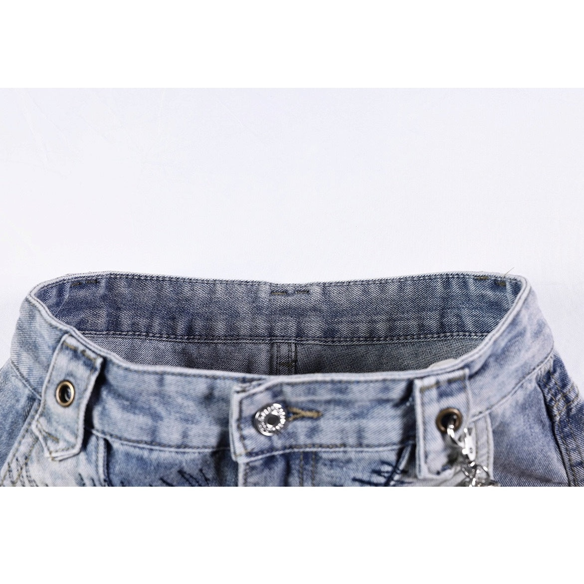 Heavy Stitch Washed Curved Jeans MB7422