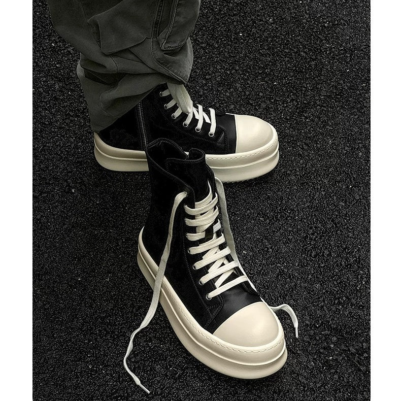 High-Top Zipper Design Lace-up Sneaker MB7429