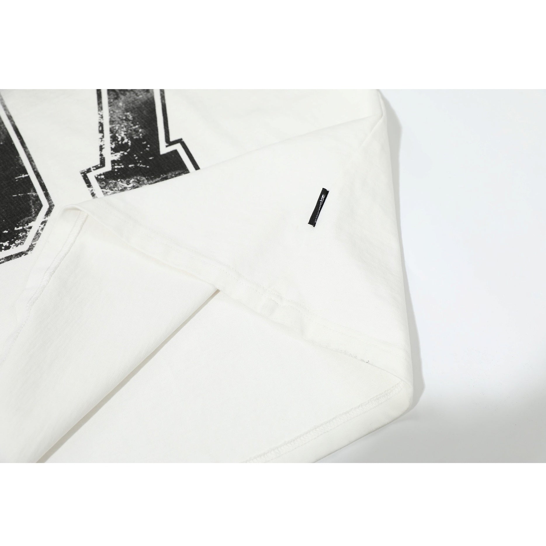 Dirty Dye Distressed Numbering Printed T-Shirt MB7415