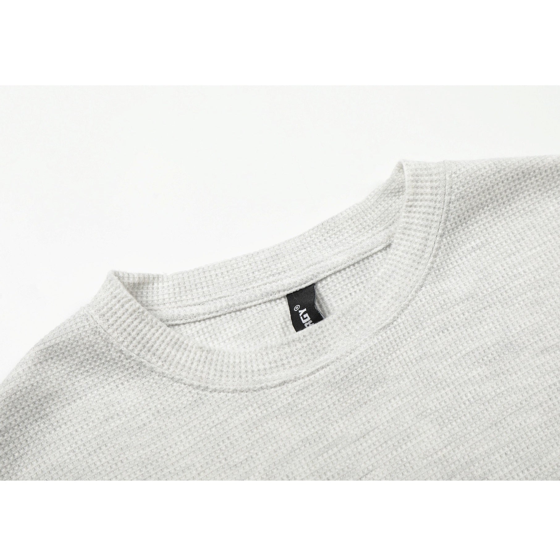 British-style Printed Long Sleeve Waffle T-shirt MB7413