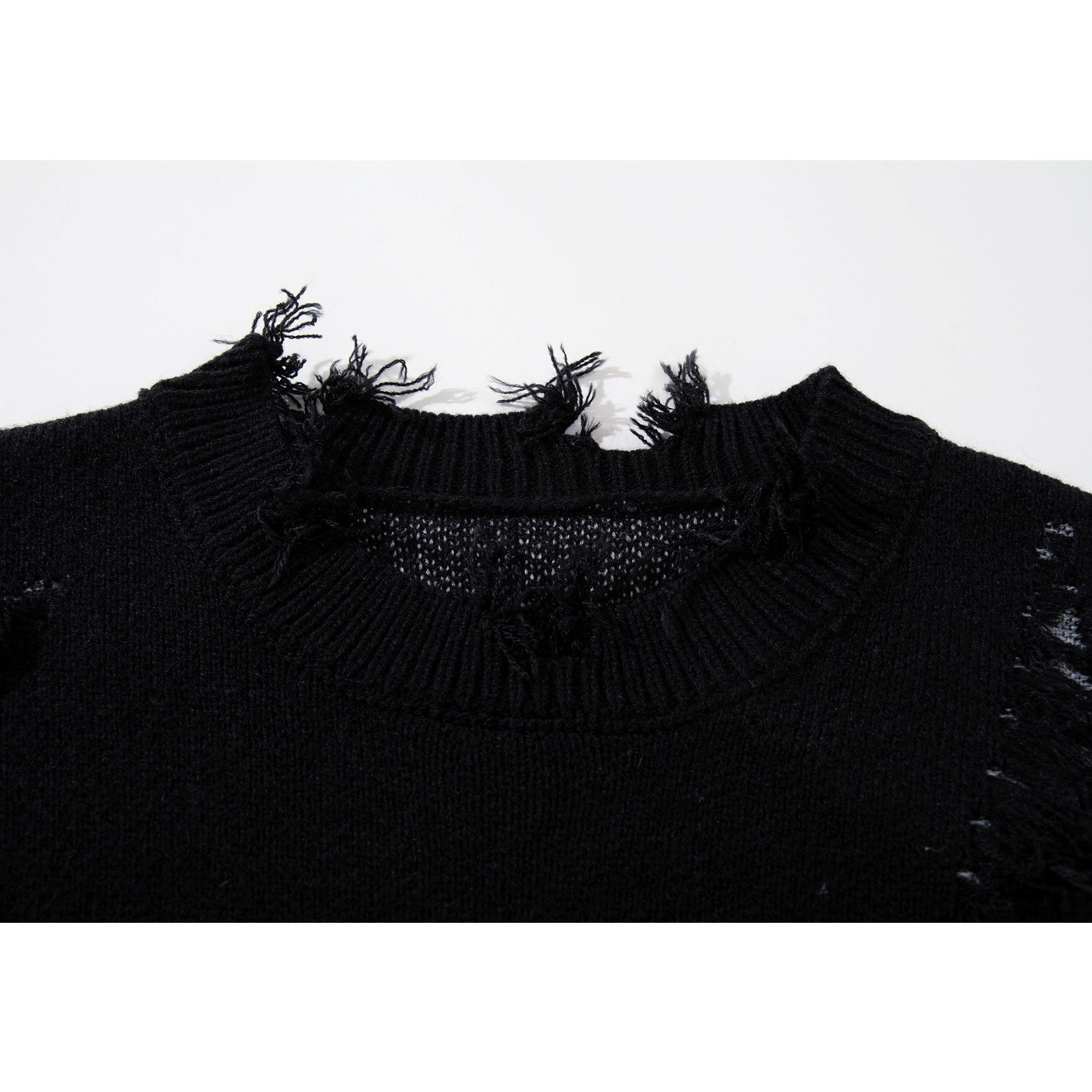 Ripped Tassel Jacquard Sweater MB7417