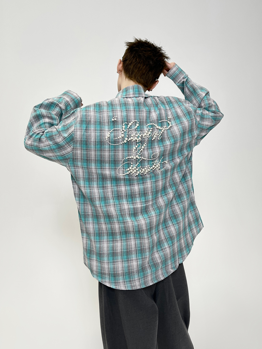 Pearl Design Plaid Shirt EAT089