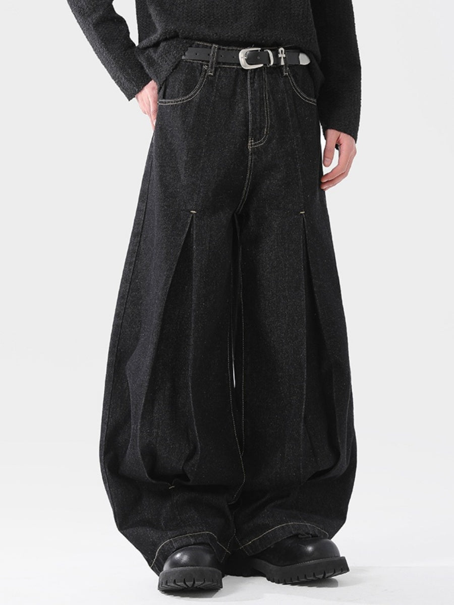 Split Design Wide Scimitar Jeans MB7334