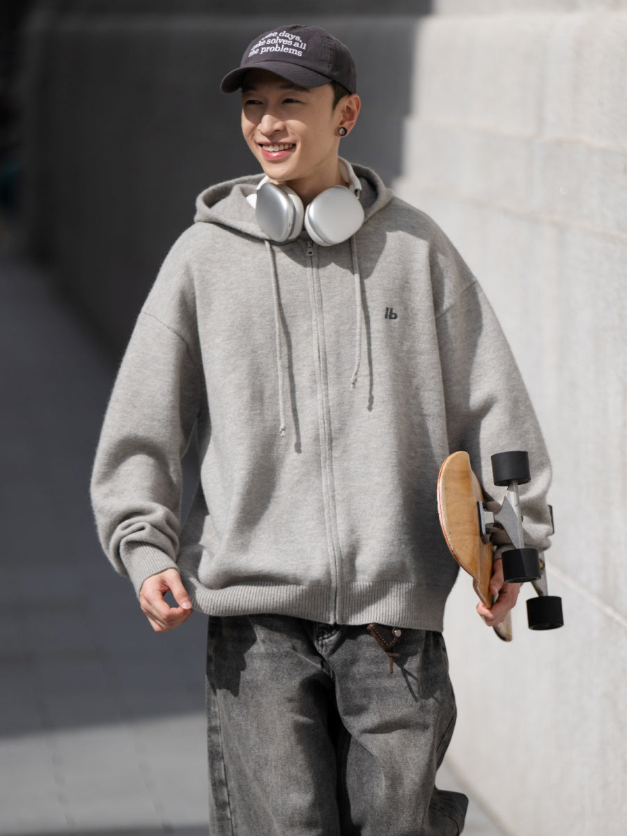 Hooded Knitted Zip Cardigan BI2012