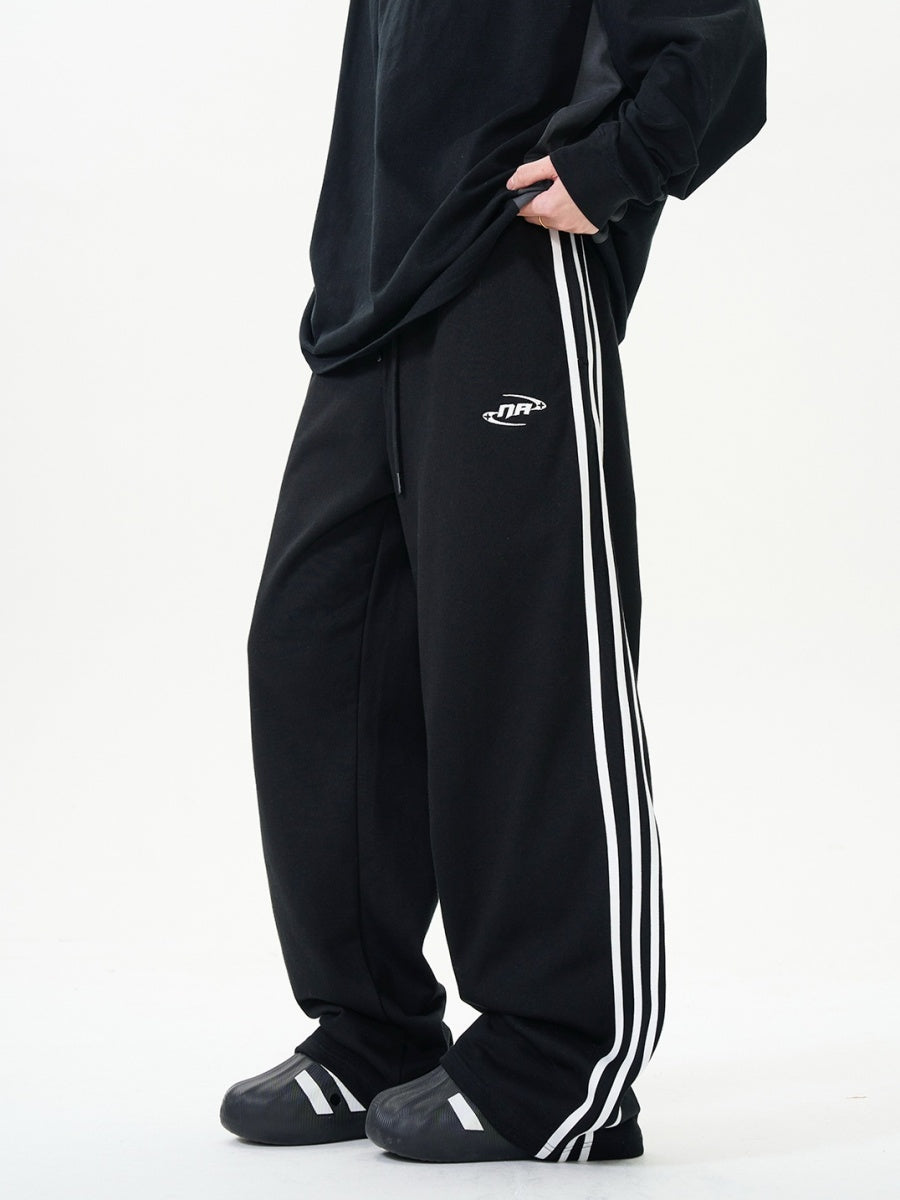 Embroidery Side Line Loose Sweatpants NA7010