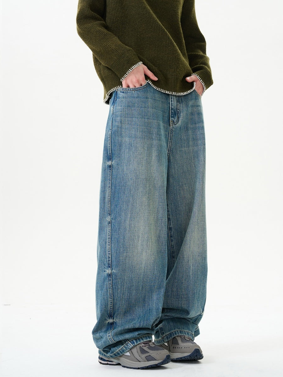 Street Ruffian Loose Straight Washed Jeans NR7001