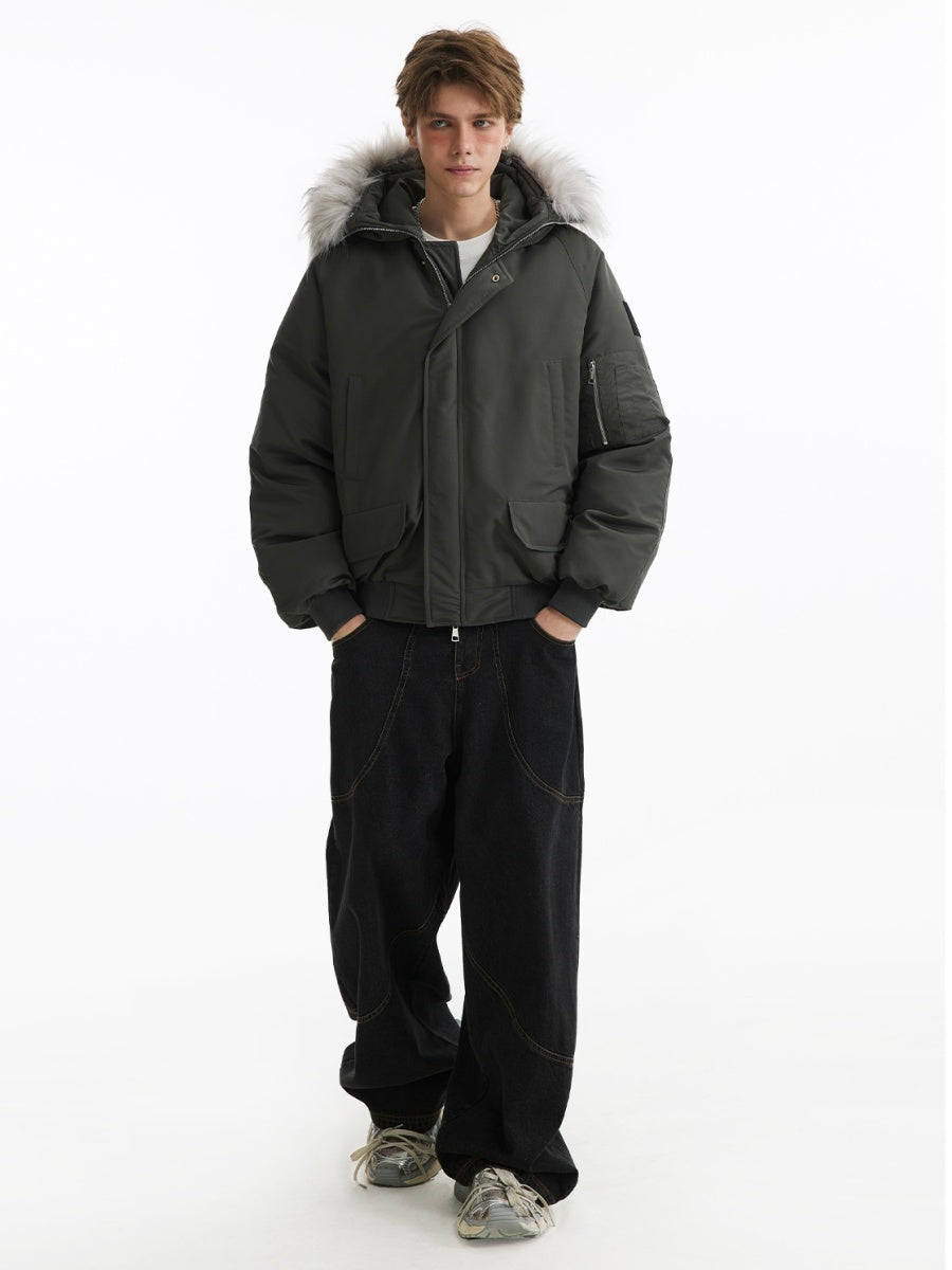 Fur Collar Hooded Thickened Padded Jacket MB7252