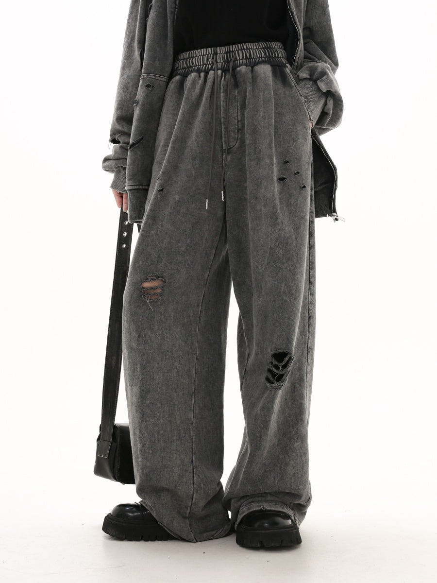 【上下別売り】Ripped Distressed Loose Fit Sweatpants MB7330