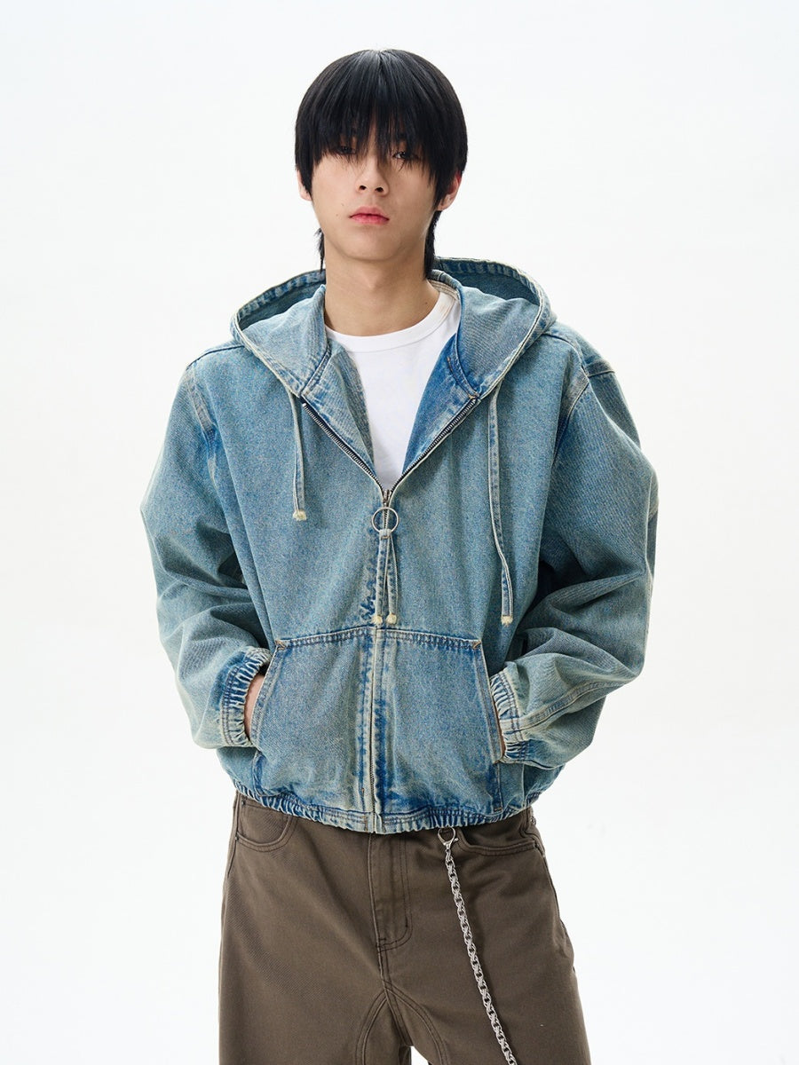 Denim Zip Hooded Jacket MB7344
