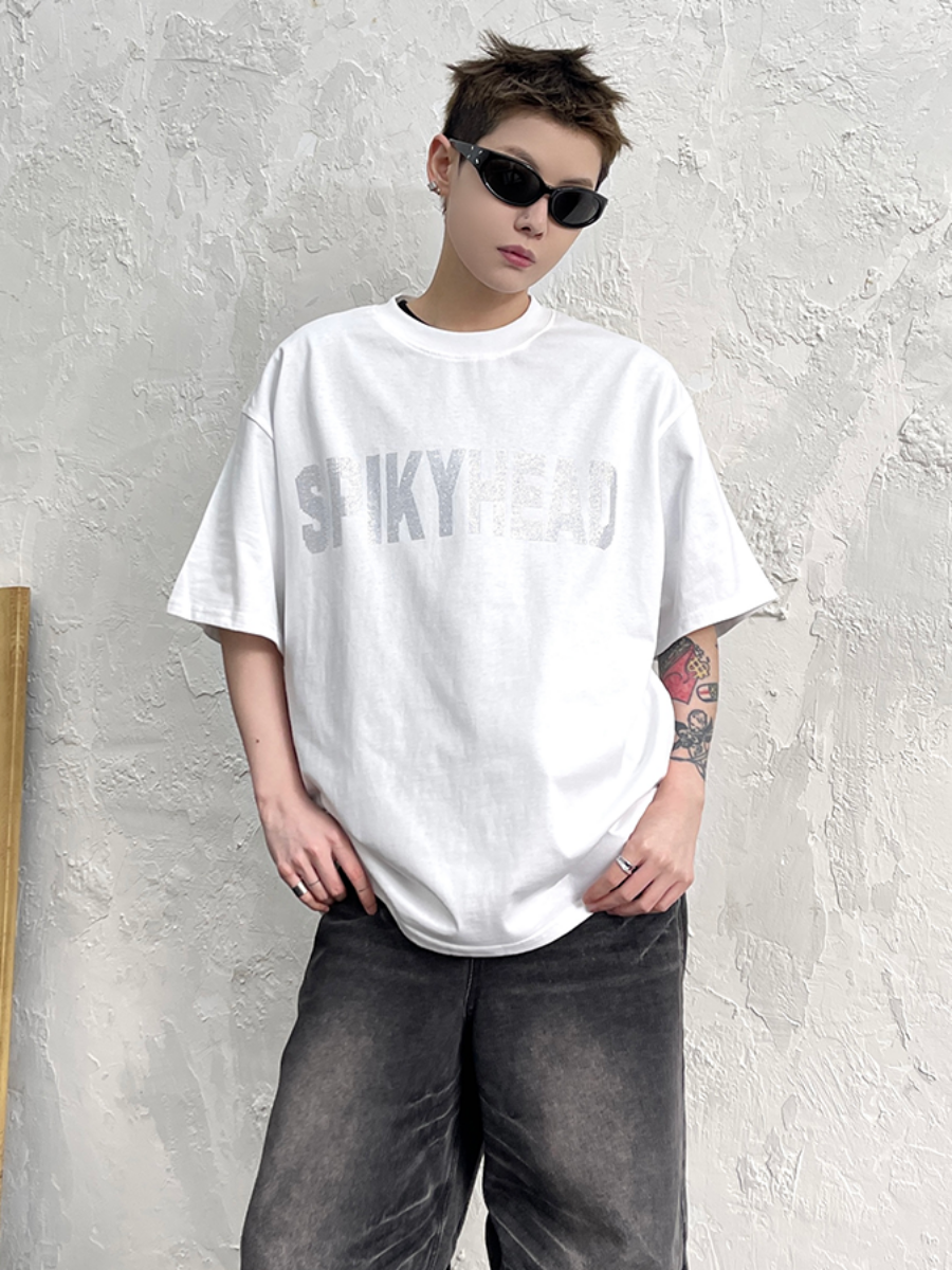 RhineStone Letter Print T-Shirt EAT106