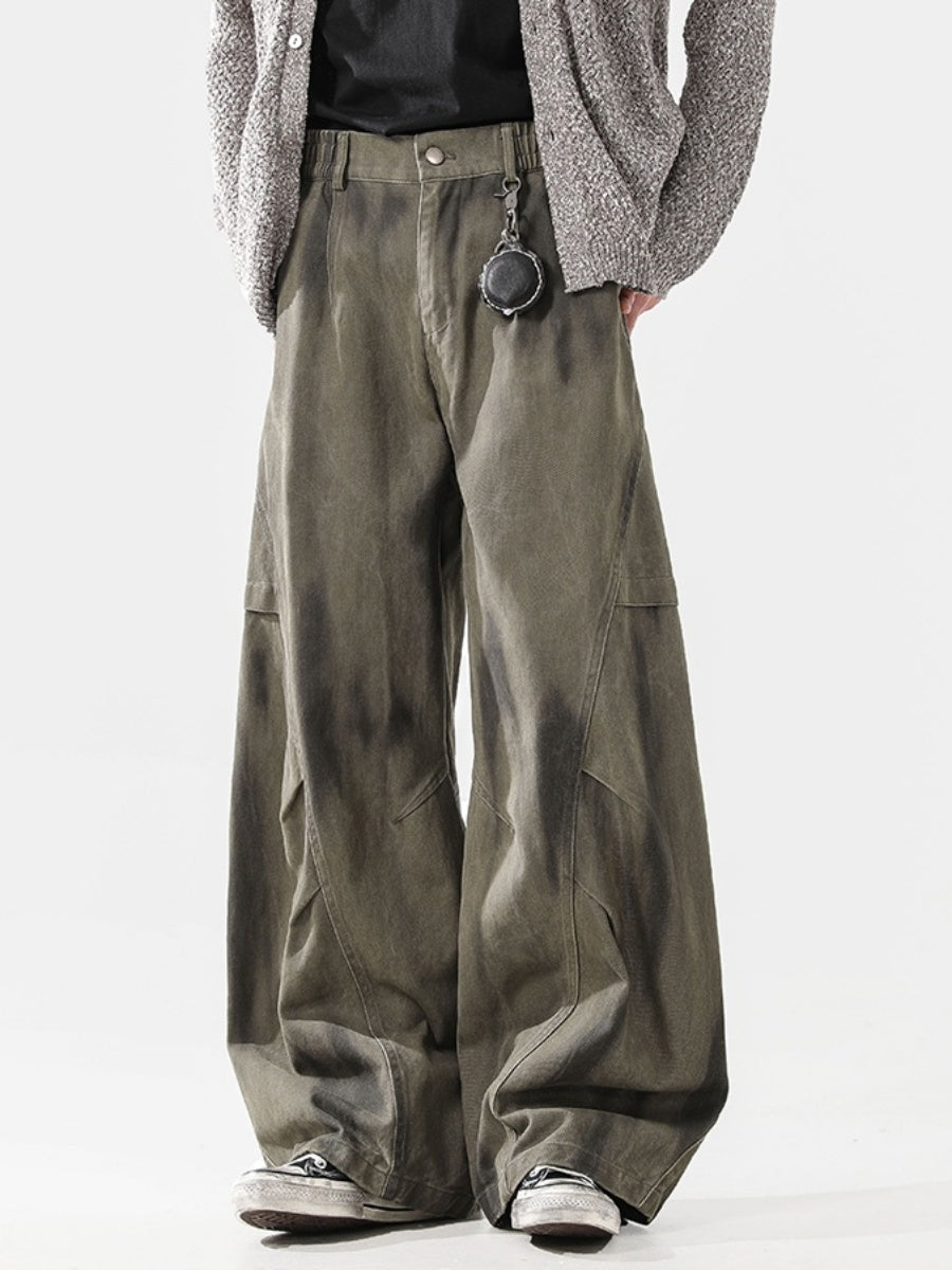 Pleated Dirty Dyed Loose Pants MB7336