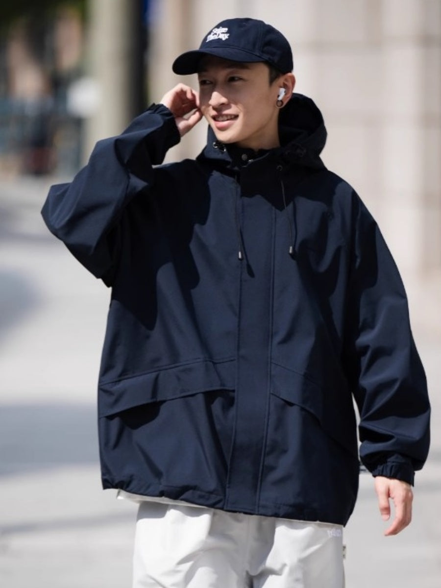 Windproof Simple Hooded Jacket BI2027