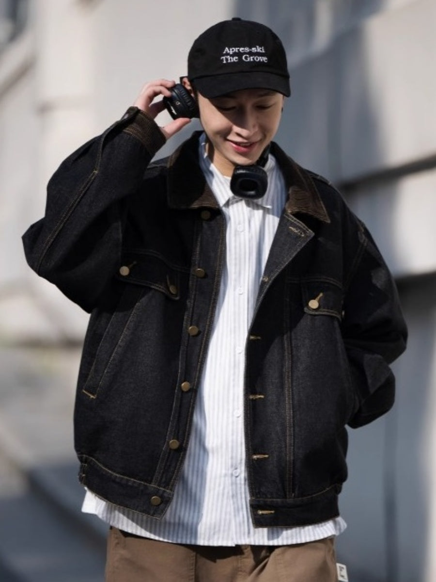 Corduroy Collar Denim Jacket BI2001
