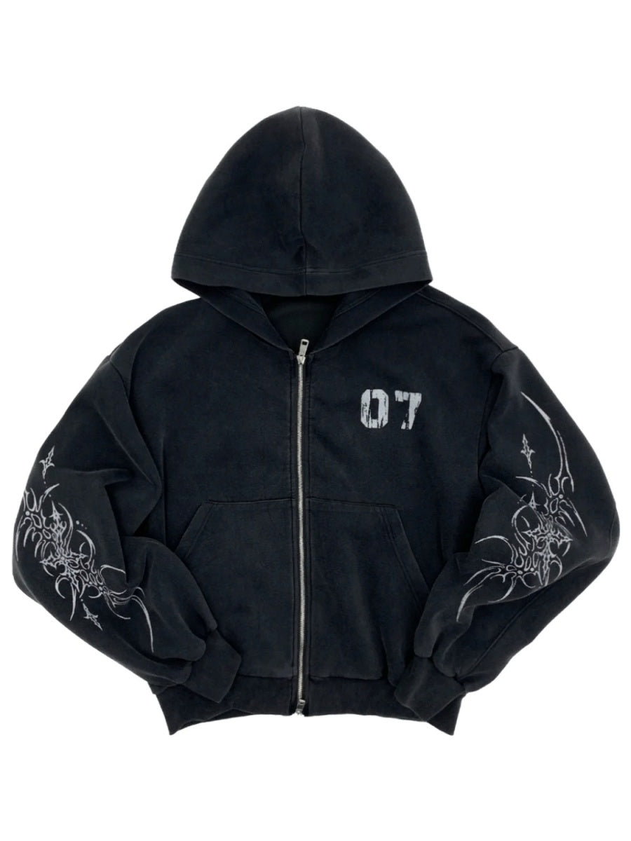 07 Graphic Hooded Zipped Parka MB7444
