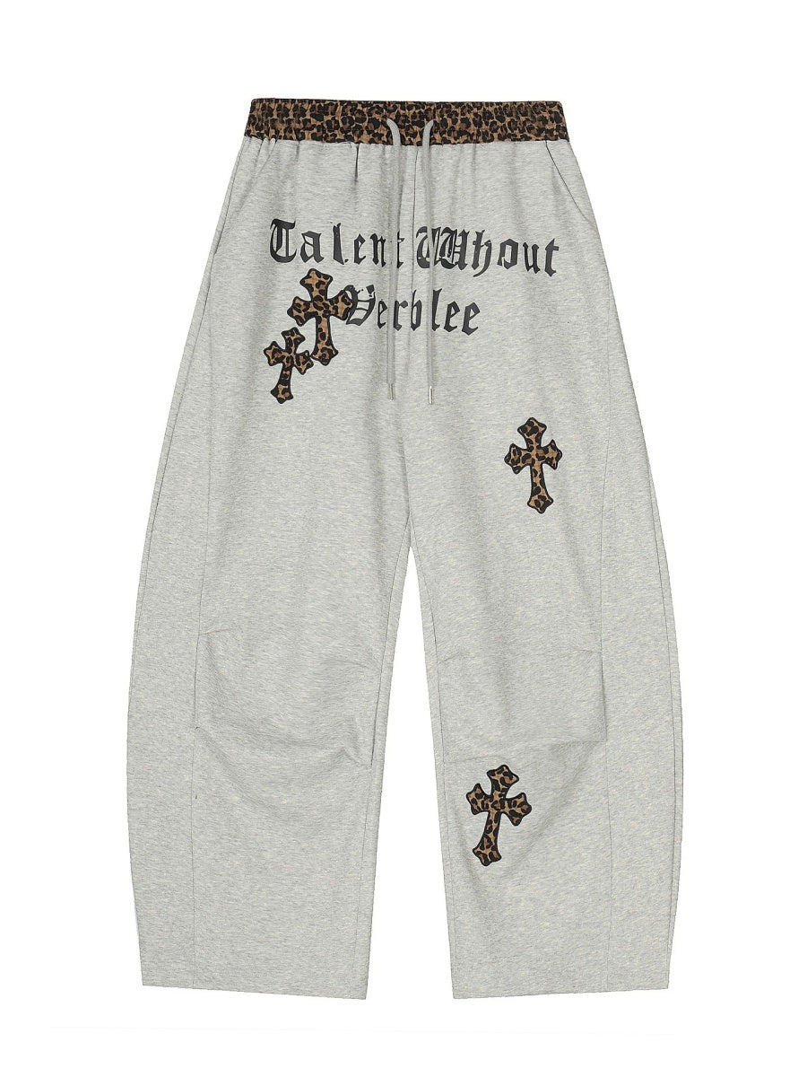 Leopard Cross Patch Curved Sweat Pants MB7452