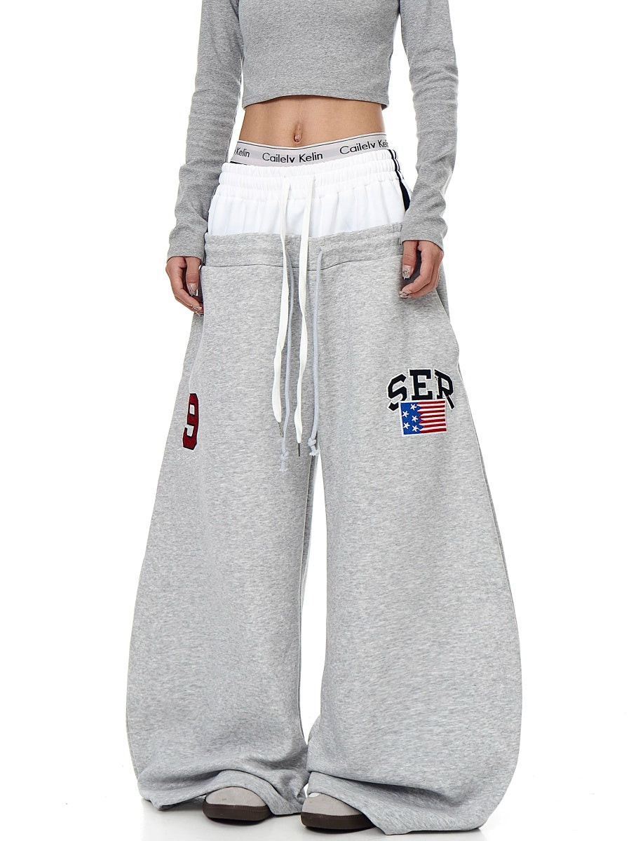 Layered-Waist Logo Buggy Sweat Pants MB7455