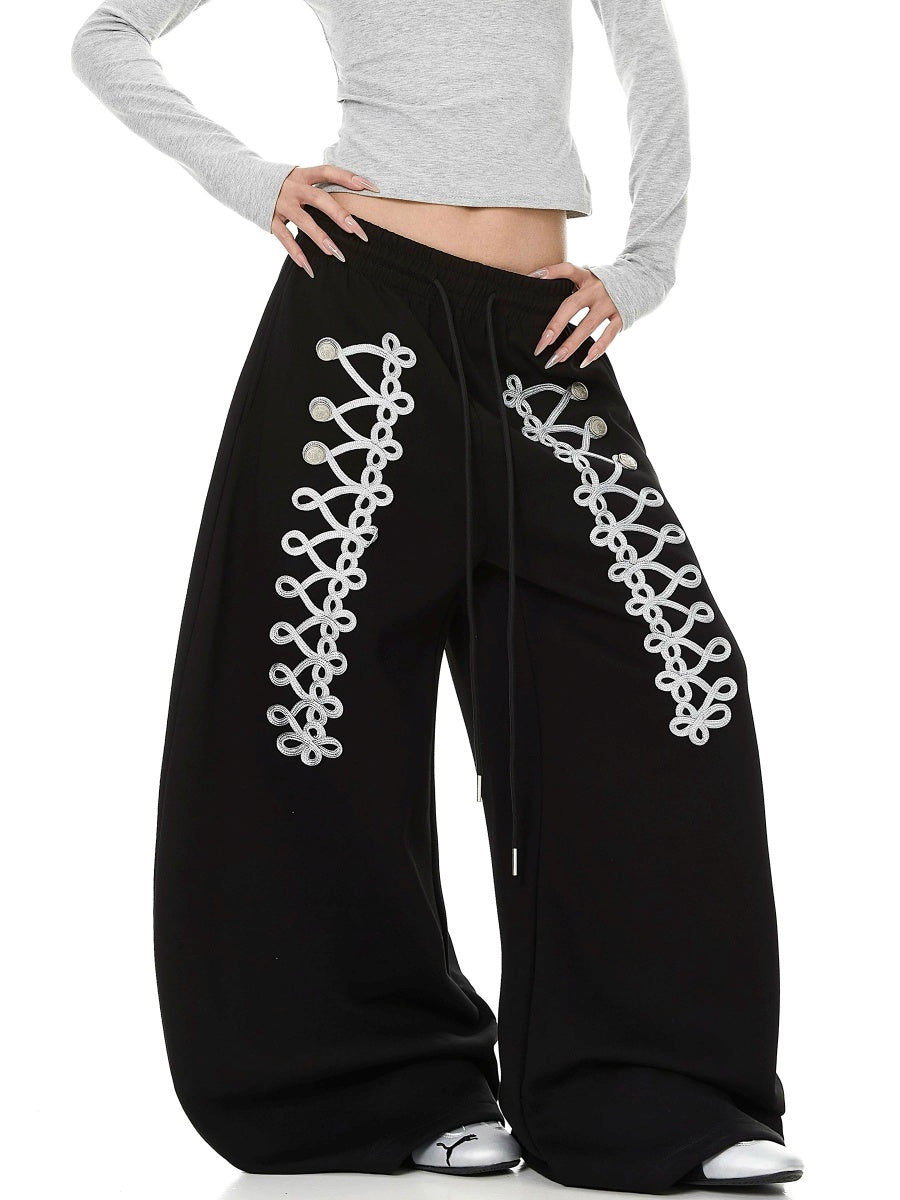 【上下別売り】Lace-Up Design Wide Curve Sweat Pants MB7441