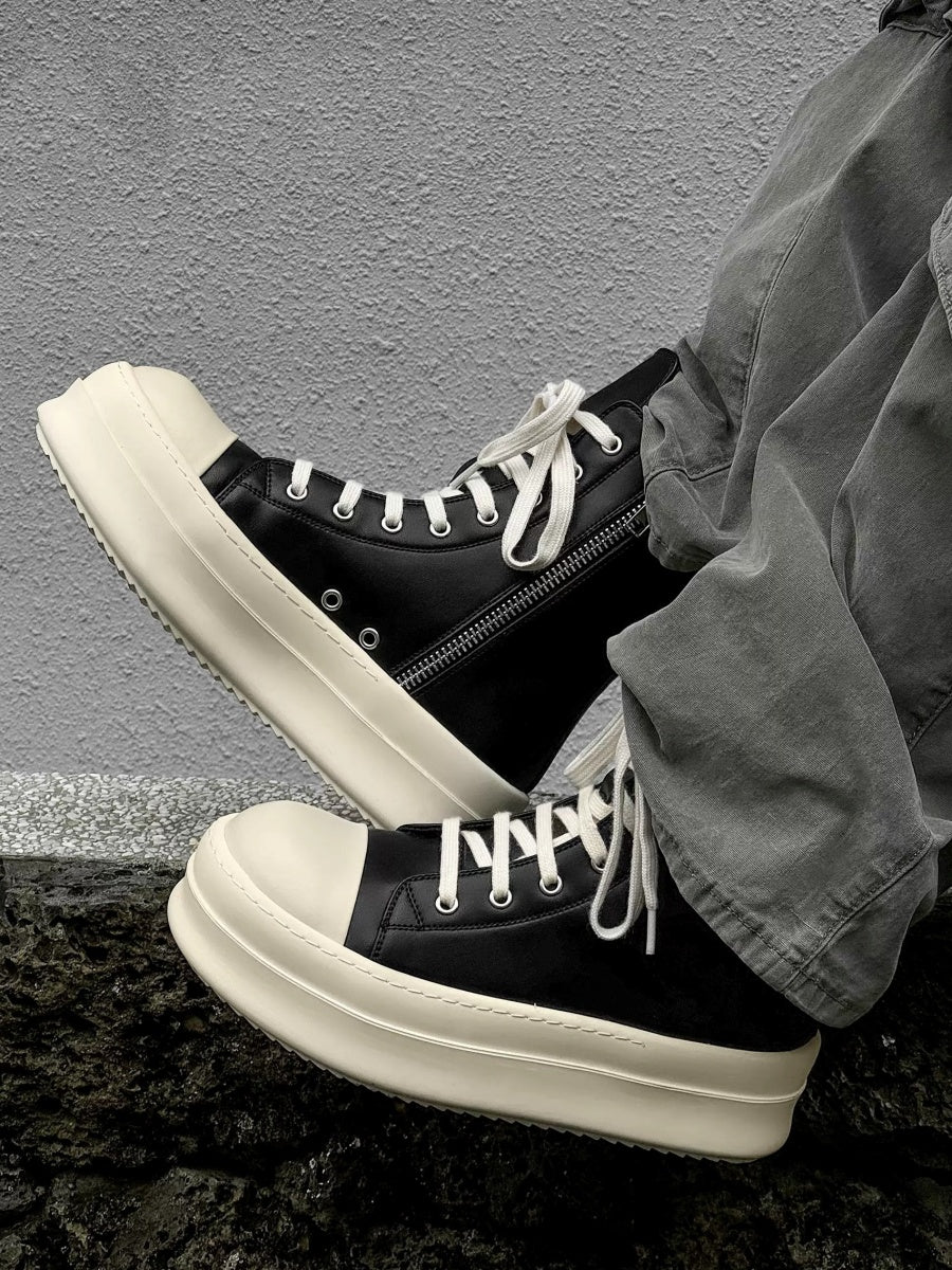 High-Top Zipper Design Lace-up Sneaker MB7429