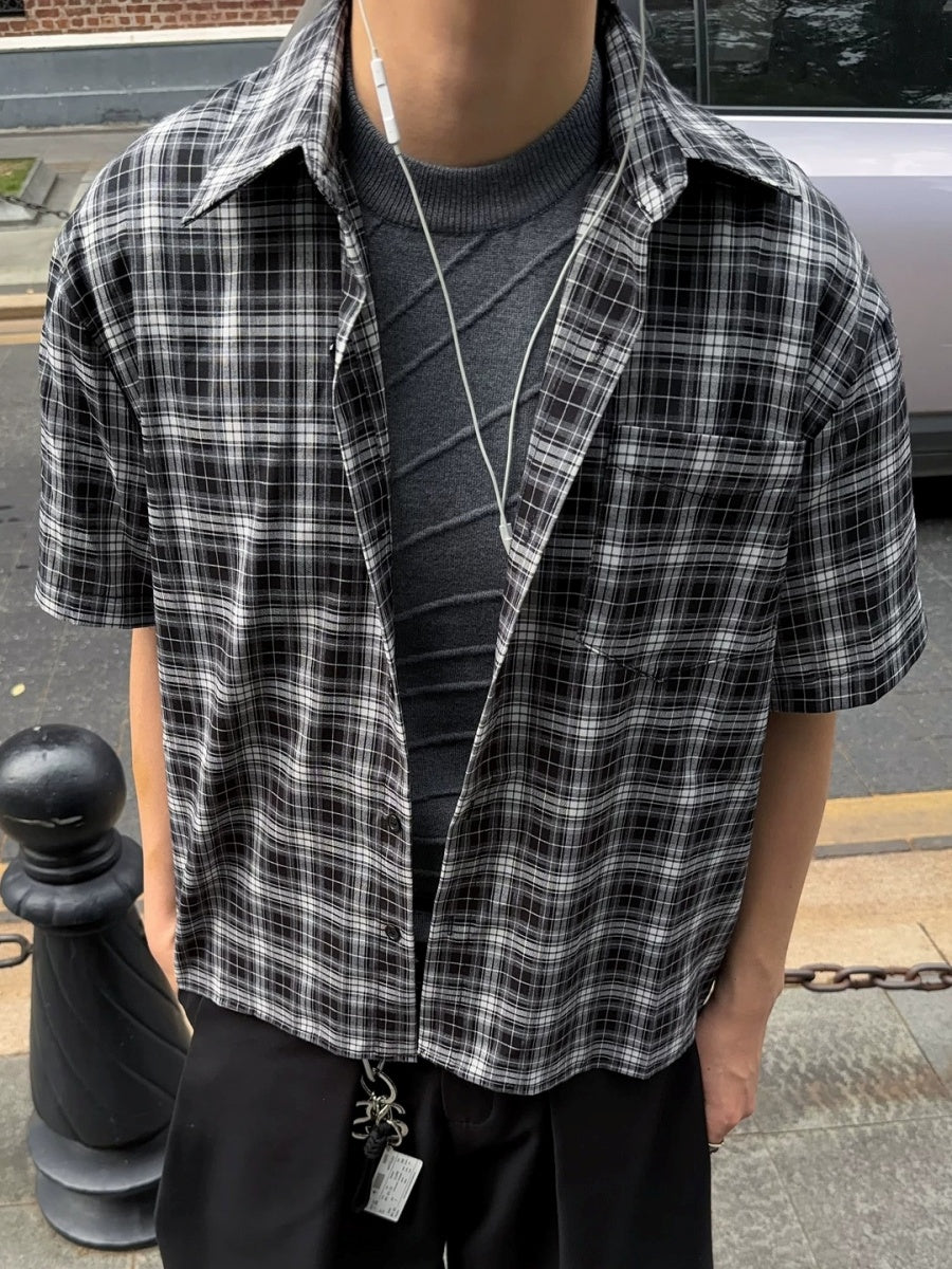 Relaxed Fit Checked Short Sleeve Shirt MB7393