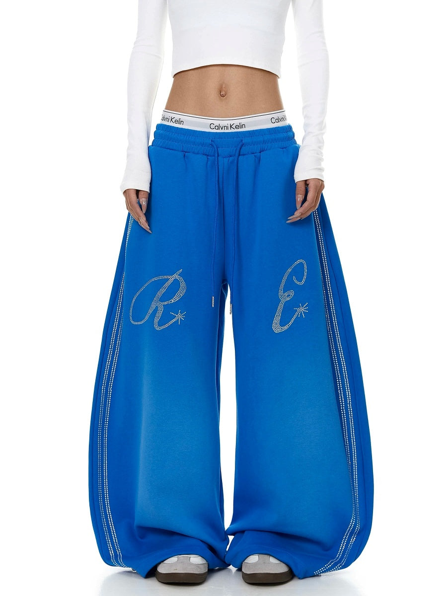 Rhinestone-Inspired Wide-leg Sweat Pants MB7438