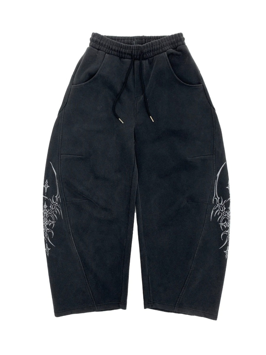 Graffiti Wide Curved Sweat Pants MB7445