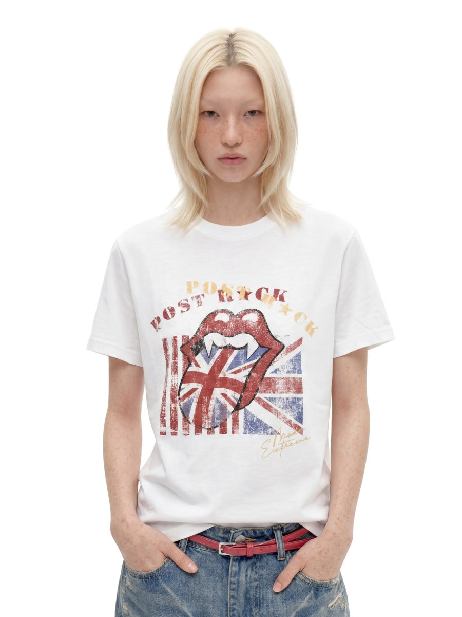 Rock Records Classic Logo Print T-shirt MB7379