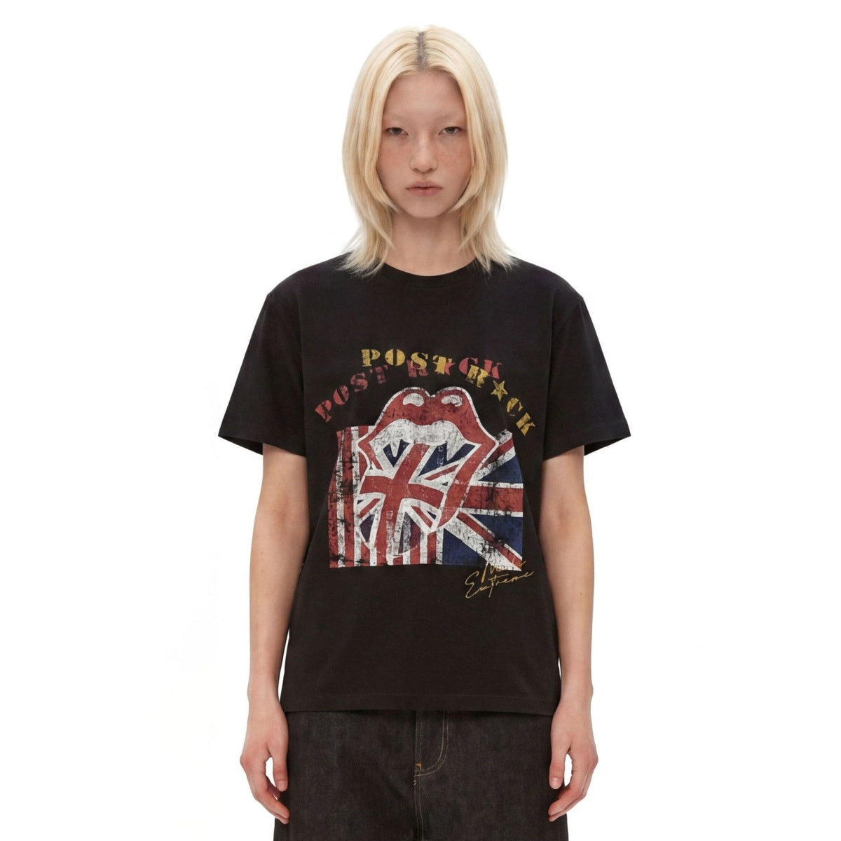 Rock Records Classic Logo Print T-shirt MB7379