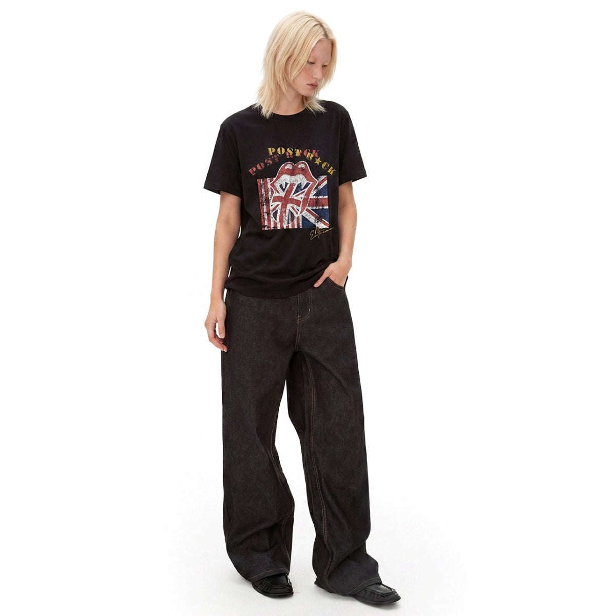 Rock Records Classic Logo Print T-shirt MB7379