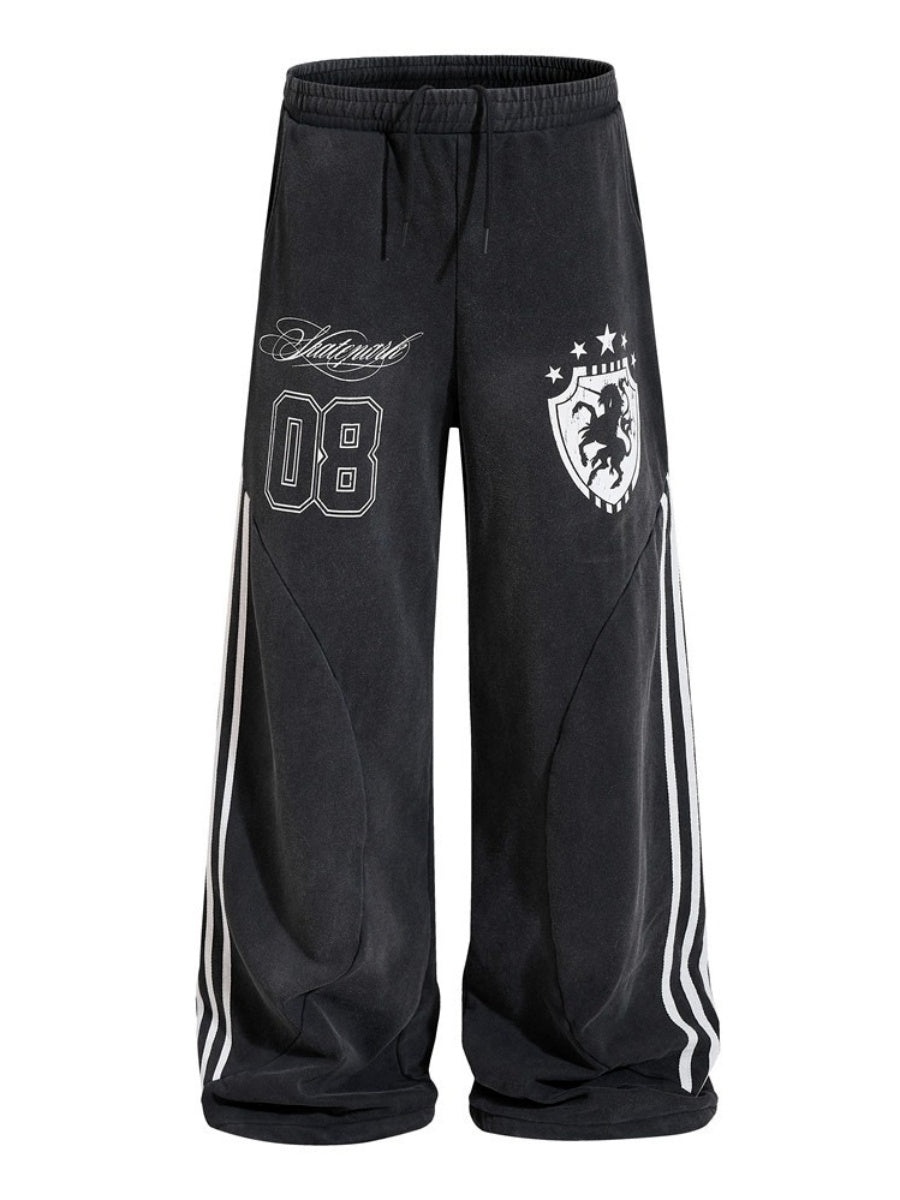 Vintage Letter Print Sweat Pants MB7464