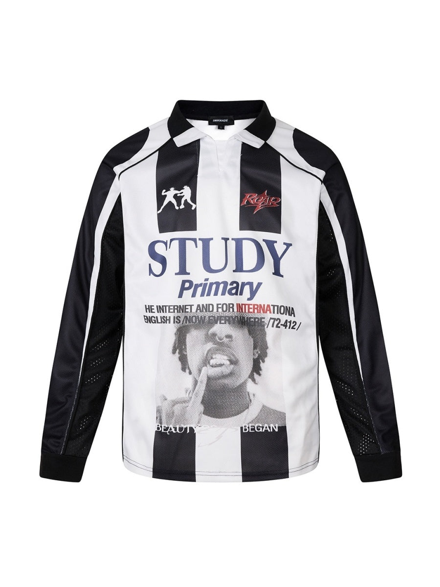 Bicolor Football-Style Printed T-shirt MB7440