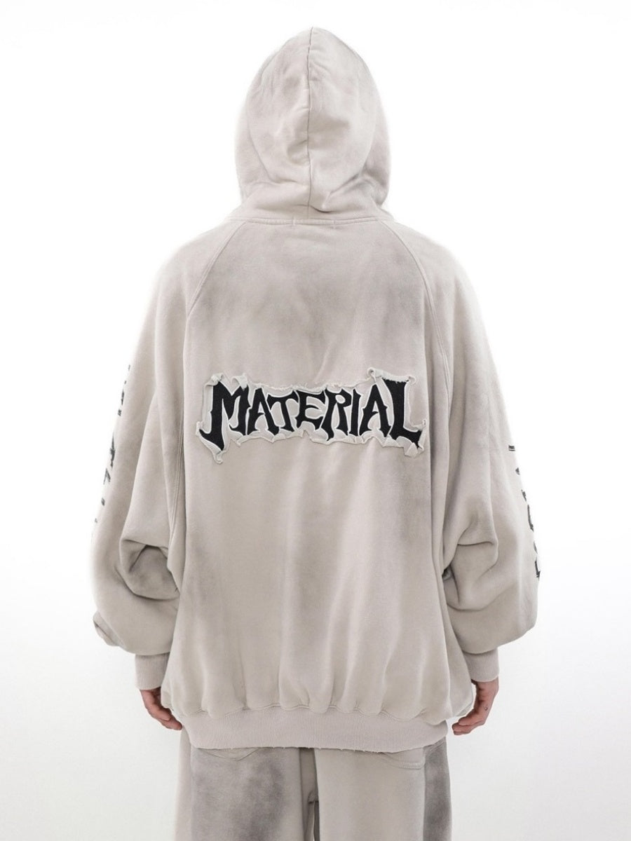 【上下別売り】Vintage Mud Dyed Distressed ZIP-Up Hooded Sweat MR027